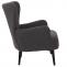Lounge-Sessel HWC-K37, Cocktail-/Ohrensessel Polsterstuhl Retro Vintage Stoff Boucl (600g/m) ko-Tex ~ dunkelgrau