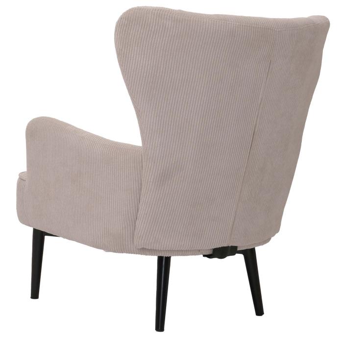 Lounge-Sessel HWC-K37, Cocktail-/Ohrensessel Polsterstuhl Retro Vintage Stoff Cord (290g/m) ko-Tex ~ beige