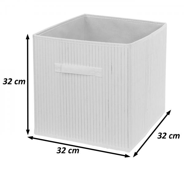 4er-Set Faltbox HWC-C21, Korb Aufbewahrungskorb Ordnungsbox Sortierbox Aufbewahrungsbox, Bambus 32x32x32cm ~ weiß 4er-Set Faltbox HWC-C21, Korb Aufbewahrungskorb Ordnungsbox Sortierbox Aufbewahrungsbox, Bambus 32x32x32cm ~ weiß
