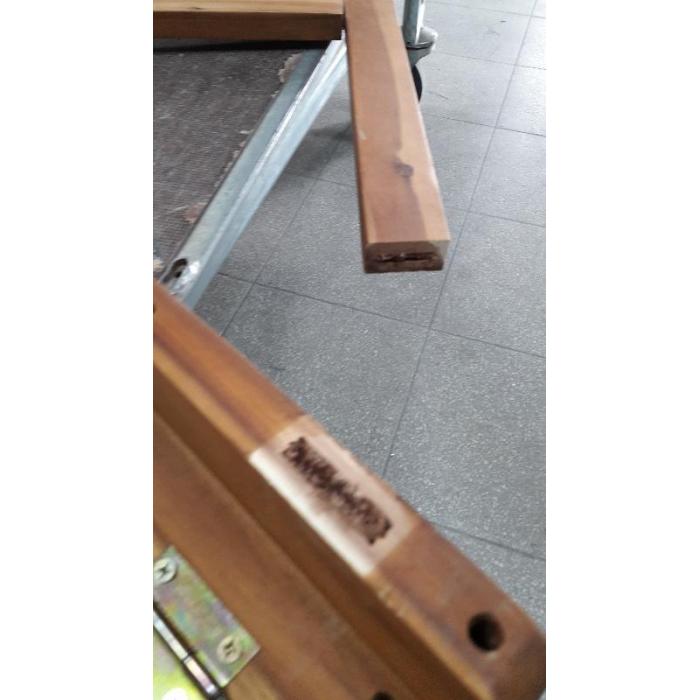 Defekte Ware (Verbindung gebrochen SK5) | Klapptisch HWC-L19, klappbar Akazie Holz MVG-zertifiziert 71x70x34cm
