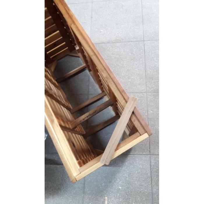 Defekte Ware (Leiste gebrochen SK5) | Pflanzkasten HWC-L21, eckig 41x63x23cm Outdoor Akazie Holz MVG-zertifiziert, braun