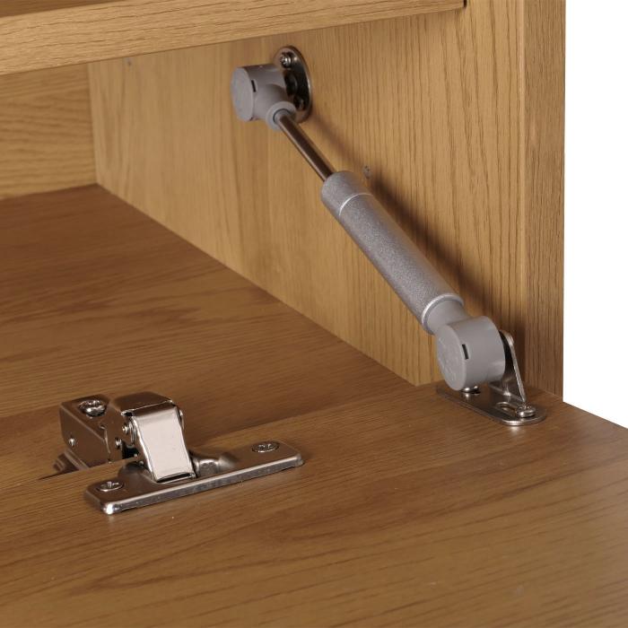 TV-Rack HWC-N78, Lowboard TV-Schrank, skandinavischer Stil Metall Holz Melamin MVG 50x120x40cm ~ natur