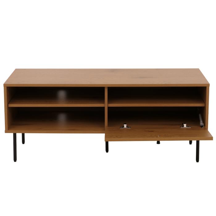 TV-Rack HWC-N78, Lowboard TV-Schrank, skandinavischer Stil Metall Holz Melamin MVG 50x120x40cm ~ natur