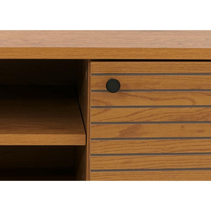 TV-Rack HWC-N78, Lowboard TV-Schrank, skandinavischer Stil Metall Holz Melamin MVG 50x150x40cm ~ natur
