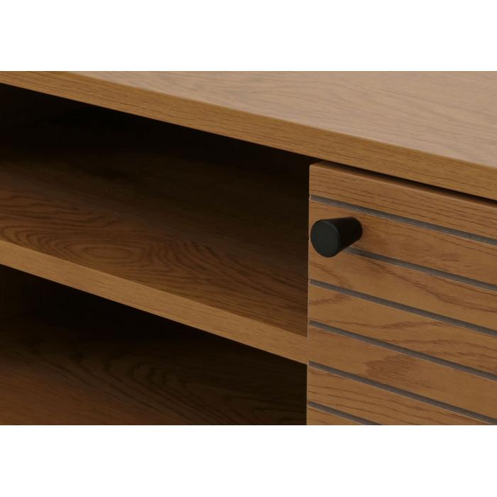 TV-Rack HWC-N78, Lowboard TV-Schrank, skandinavischer Stil Metall Holz Melamin MVG 50x150x40cm ~ natur