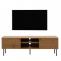 TV-Rack HWC-N78, Lowboard TV-Schrank, skandinavischer Stil Metall Holz Melamin MVG 50x150x40cm ~ natur