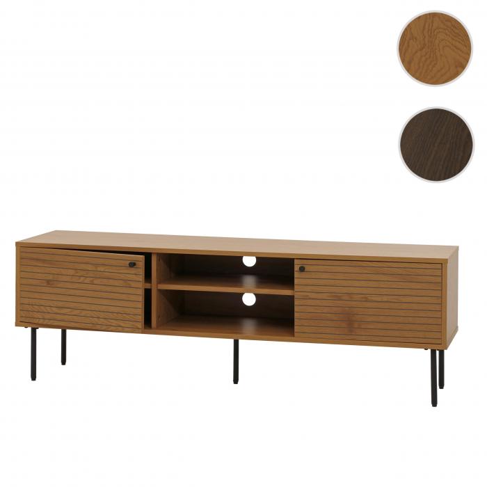 TV-Rack HWC-N78, Lowboard TV-Schrank, skandinavischer Stil Metall Holz Melamin MVG 50x150x40cm ~ natur