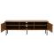 TV-Rack HWC-N78, Lowboard TV-Schrank, skandinavischer Stil Metall Holz Melamin MVG 50x150x40cm ~ natur