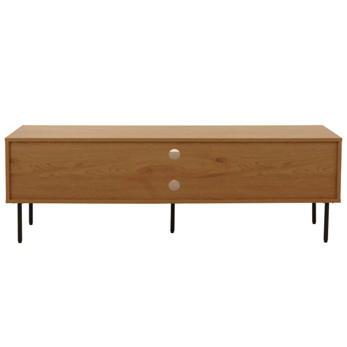 TV-Rack HWC-N78, Lowboard TV-Schrank, skandinavischer Stil Metall Holz Melamin MVG 50x150x40cm ~ natur