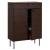Schuhschrank HWC-N78, Schuhregal Schrank, skandinavischer Stil Metall Holz Melamin MVG 115x80x35cm ~ dunkelbraun