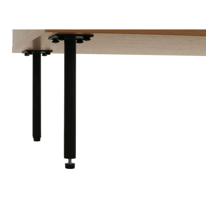 Kommode HWC-N78, Sideboard, 3 Schubladen 2 Tren, skandinavischer Stil Metall Holz Melamin MVG 85x150x40cm ~ natur
