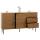 Kommode HWC-N78, Sideboard, 3 Schubladen 2 Türen, skandinavischer Stil Metall Holz Melamin MVG 85x150x40cm ~ natur Kommode HWC-N78, Sideboard, 3 Schubladen 2 Türen, skandinavischer Stil Metall Holz Melamin MVG 85x150x40cm ~ natur