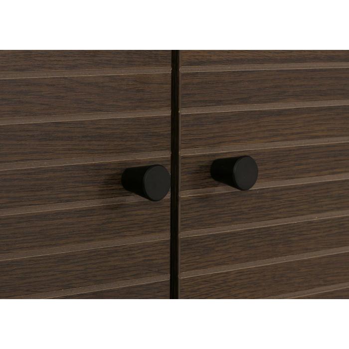 Kommode HWC-N78, Sideboard, 3 Schubladen 2 Tren, skandinavischer Stil Metall Holz Melamin MVG 85x150x40cm ~ dunkelbraun