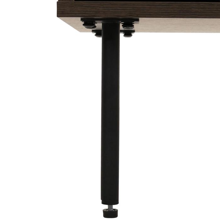 Kommode HWC-N78, Sideboard, 3 Schubladen 2 Tren, skandinavischer Stil Metall Holz Melamin MVG 85x150x40cm ~ dunkelbraun