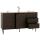 Kommode HWC-N78, Sideboard, 3 Schubladen 2 Türen, skandinavischer Stil Metall Holz Melamin MVG 85x150x40cm ~ dunkelbraun Kommode HWC-N78, Sideboard, 3 Schubladen 2 Türen, skandinavischer Stil Metall Holz Melamin MVG 85x150x40cm ~ dunkelbraun