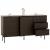 Kommode HWC-N78, Sideboard, 3 Schubladen 2 Tren, skandinavischer Stil Metall Holz Melamin MVG 85x150x40cm ~ dunkelbraun