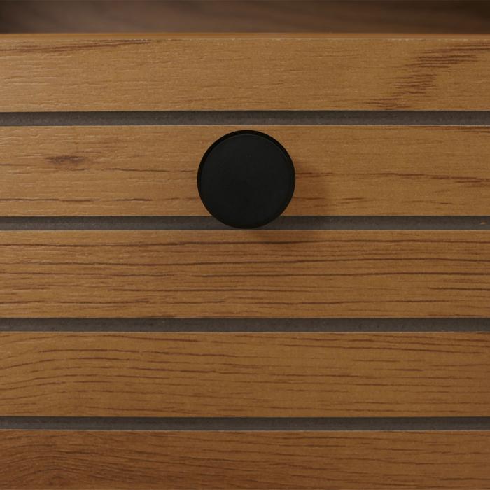 Nachttisch HWC-N78, Nachtschrank, Schublade, skandinavischer Stil Metall Holz Melamin MVG 50x40x50cm ~ natur