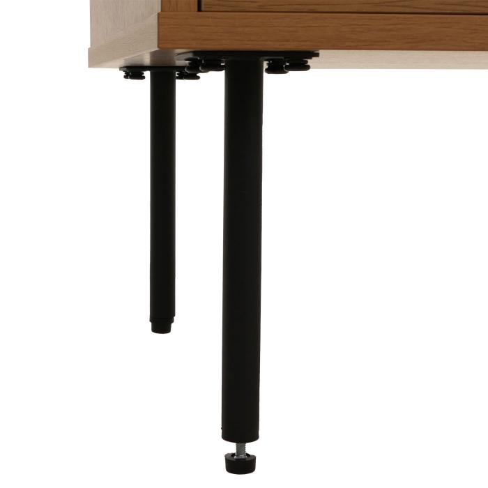 Nachttisch HWC-N78, Nachtschrank, Schublade, skandinavischer Stil Metall Holz Melamin MVG 50x40x50cm ~ natur