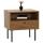 Nachttisch HWC-N78, Nachtschrank, Schublade, skandinavischer Stil Metall Holz Melamin MVG 50x40x50cm ~ natur