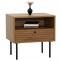 Nachttisch HWC-N78, Nachtschrank, Schublade, skandinavischer Stil Metall Holz Melamin MVG 50x40x50cm ~ natur