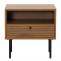 Nachttisch HWC-N78, Nachtschrank, Schublade, skandinavischer Stil Metall Holz Melamin MVG 50x40x50cm ~ natur
