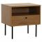 Nachttisch HWC-N78, Nachtschrank, Schublade, skandinavischer Stil Metall Holz Melamin MVG 50x40x50cm ~ natur