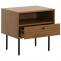 Nachttisch HWC-N78, Nachtschrank, Schublade, skandinavischer Stil Metall Holz Melamin MVG 50x40x50cm ~ natur