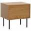 Nachttisch HWC-N78, Nachtschrank, Schublade, skandinavischer Stil Metall Holz Melamin MVG 50x40x50cm ~ natur