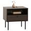 Nachttisch HWC-N78, Nachtschrank, Schublade, skandinavischer Stil Metall Holz Melamin MVG 50x40x50cm ~ dunkelbraun