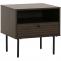Nachttisch HWC-N78, Nachtschrank, Schublade, skandinavischer Stil Metall Holz Melamin MVG 50x40x50cm ~ dunkelbraun