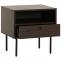 Nachttisch HWC-N78, Nachtschrank, Schublade, skandinavischer Stil Metall Holz Melamin MVG 50x40x50cm ~ dunkelbraun