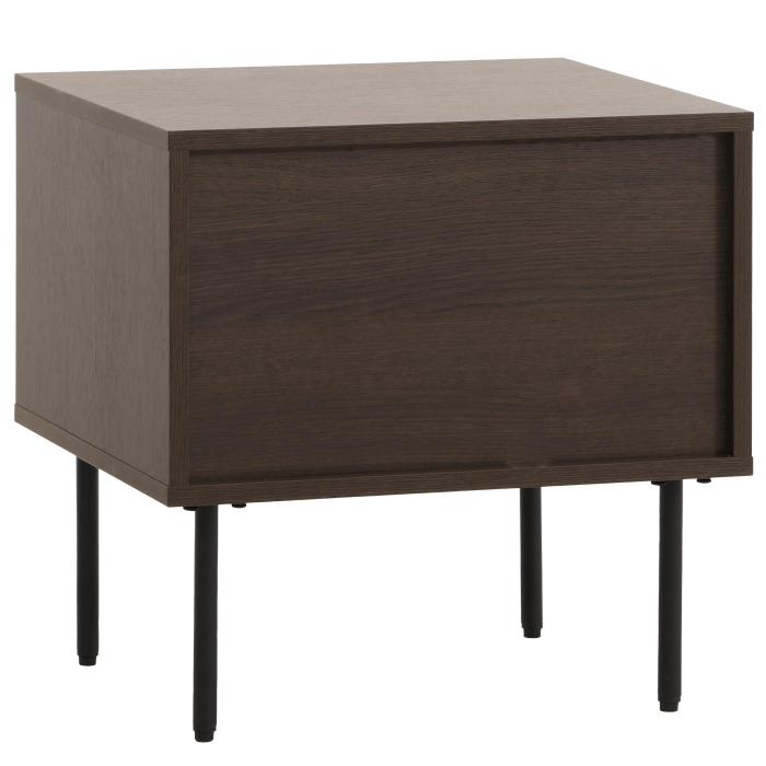 Nachttisch HWC-N78, Nachtschrank, Schublade, skandinavischer Stil Metall Holz Melamin MVG 50x40x50cm ~ dunkelbraun