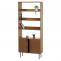Bcherregal HWC-N78, Bcherschrank Hochschrank, skandinavischer Stil Metall Holz Melamin MVG 200x80x30cm ~ natur