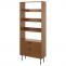 Bcherregal HWC-N78, Bcherschrank Hochschrank, skandinavischer Stil Metall Holz Melamin MVG 200x80x30cm ~ natur