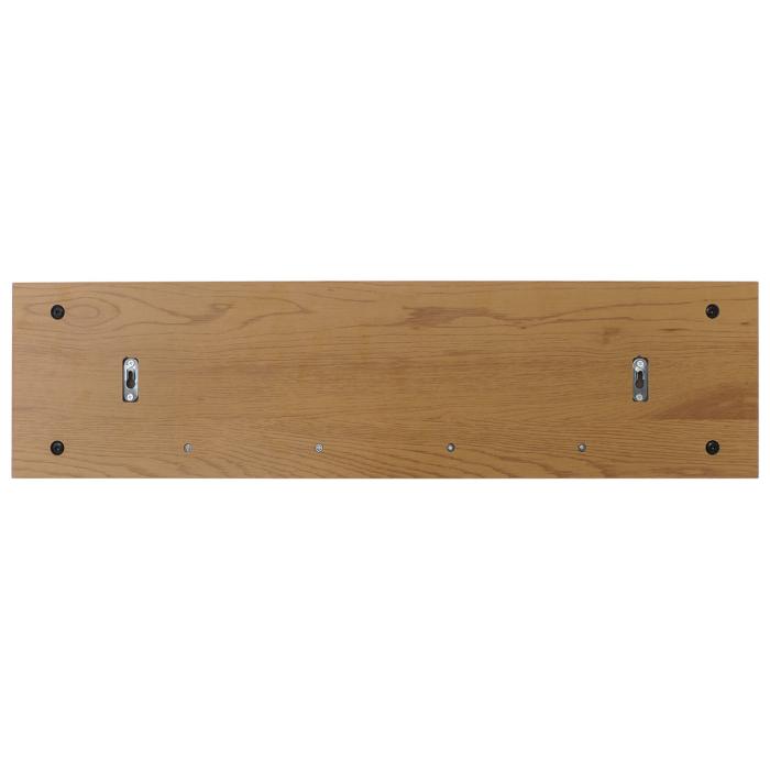 Wandgarderobe HWC-N78, 2 Kleiderstangen 4 Haken, skandinavischer Stil Metall Holz Melamin MVG 20x80x27cm ~ natur