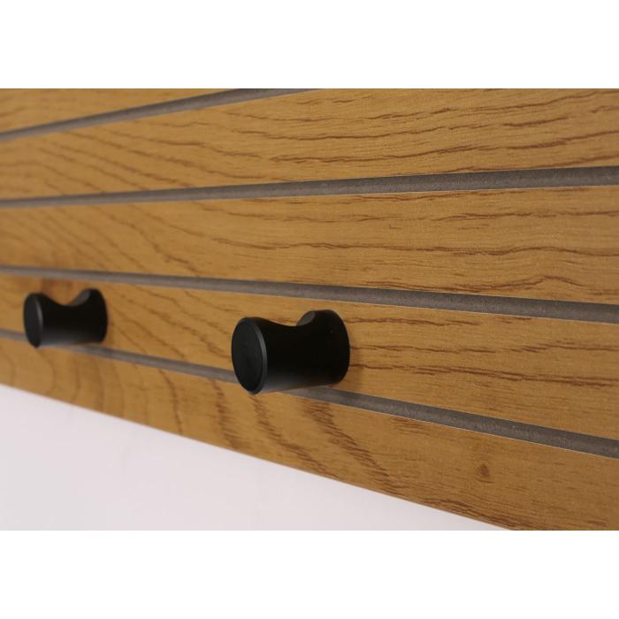 Wandgarderobe HWC-N78, 2 Kleiderstangen 4 Haken, skandinavischer Stil Metall Holz Melamin MVG 20x80x27cm ~ natur