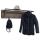 Wandgarderobe HWC-N78, 2 Kleiderstangen 4 Haken, skandinavischer Stil Metall Holz Melamin MVG 20x80x27cm ~ dunkelbraun