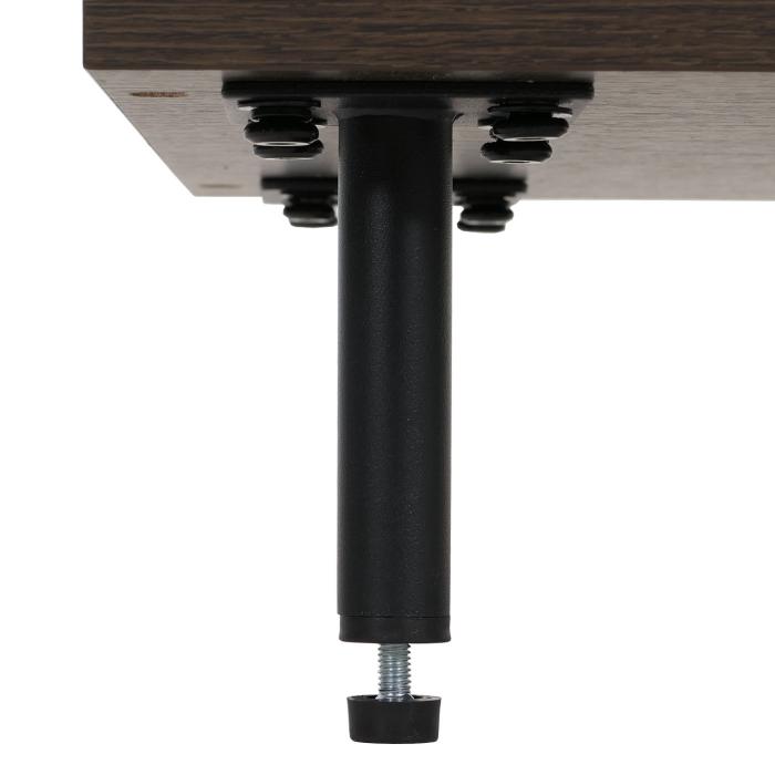 Garderobenkommode HWC-N78, Kommode Schrank, skandinavischer Stil Metall Holz Melamin MVG 53x94x35cm ~ dunkelbraun