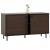 Garderobenkommode HWC-N78, Kommode Schrank, skandinavischer Stil Metall Holz Melamin MVG 53x94x35cm ~ dunkelbraun