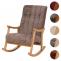 Schaukelstuhl HWC-K10, Relaxsessel, Holz FSC Stoff/Textil Chenille (465g/m) ~ braun, Gestell natur