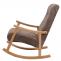 Schaukelstuhl HWC-K10, Relaxsessel, Holz FSC Stoff/Textil Chenille (465g/m) ~ braun, Gestell natur