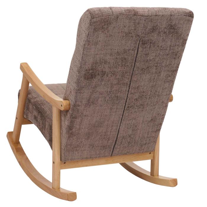 Schaukelstuhl HWC-K10, Relaxsessel, Holz FSC Stoff/Textil Chenille (465g/m) ~ braun, Gestell natur