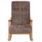 Schaukelstuhl HWC-K10, Relaxsessel, Holz FSC Stoff/Textil Chenille (465g/m) ~ braun, Gestell natur