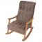 Schaukelstuhl HWC-K10, Relaxsessel, Holz FSC Stoff/Textil Chenille (465g/m) ~ braun, Gestell natur