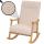 Schaukelstuhl HWC-K10, Relaxsessel, Holz FSC® Stoff/Textil Bouclé (450g/m²) ~ creme, Gestell natur Schaukelstuhl HWC-K10, Relaxsessel, Holz FSC® Stoff/Textil Bouclé (450g/m²) ~ creme, Gestell natur