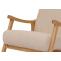 Schaukelstuhl HWC-K10, Relaxsessel, Holz FSC Stoff/Textil Boucl (450g/m) ~ beige, Gestell natur