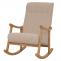 Schaukelstuhl HWC-K10, Relaxsessel, Holz FSC Stoff/Textil Boucl (450g/m) ~ beige, Gestell natur
