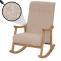 Schaukelstuhl HWC-K10, Relaxsessel, Holz FSC Stoff/Textil Boucl (450g/m) ~ beige, Gestell natur