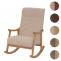 Schaukelstuhl HWC-K10, Relaxsessel, Holz FSC Stoff/Textil Boucl (450g/m) ~ beige, Gestell natur