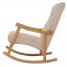 Schaukelstuhl HWC-K10, Relaxsessel, Holz FSC Stoff/Textil Boucl (450g/m) ~ beige, Gestell natur